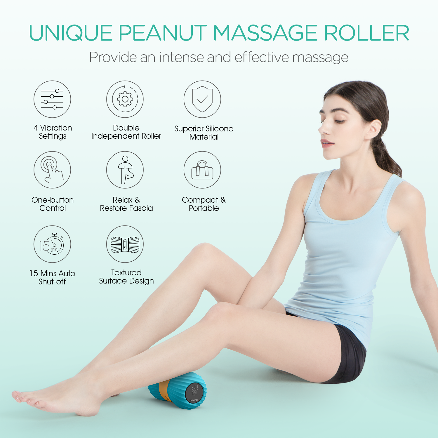 VOYOR-HEALTH Vibrating Peanut Massage Ball Roller Yoga Ball MB300 VOYOR-HEALTH Vibrating Peanut Massage Ball Roller Yoga Ball MB300