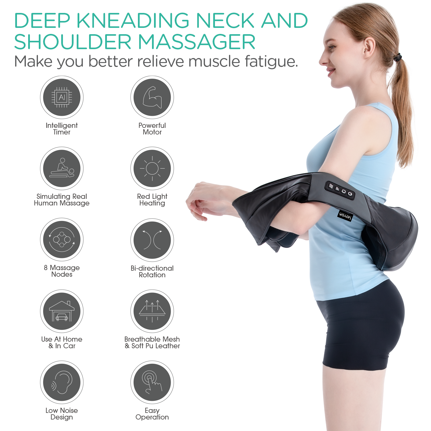 Handheld Body Massage Machine 5 Heads Relieve Fatigue Deep Tissue Massager  For Waist Shoulder Arm Eu Plug 220v